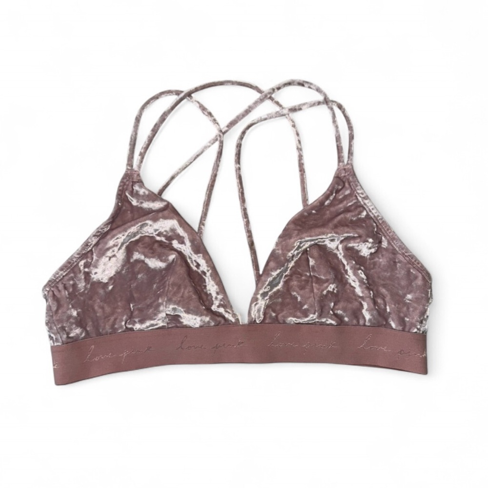 Victoria’s Secret Pink Velvet Strappy Bralette Size XL‎ Boho
